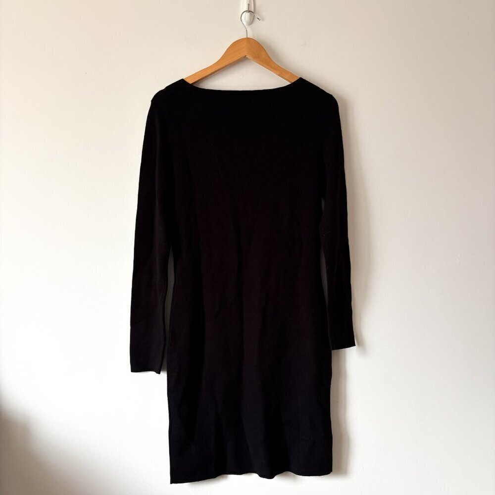 Reiss Audrey Cut Away Knit Long Sleeve Dress Black Size 10 - Picture 5 of 7